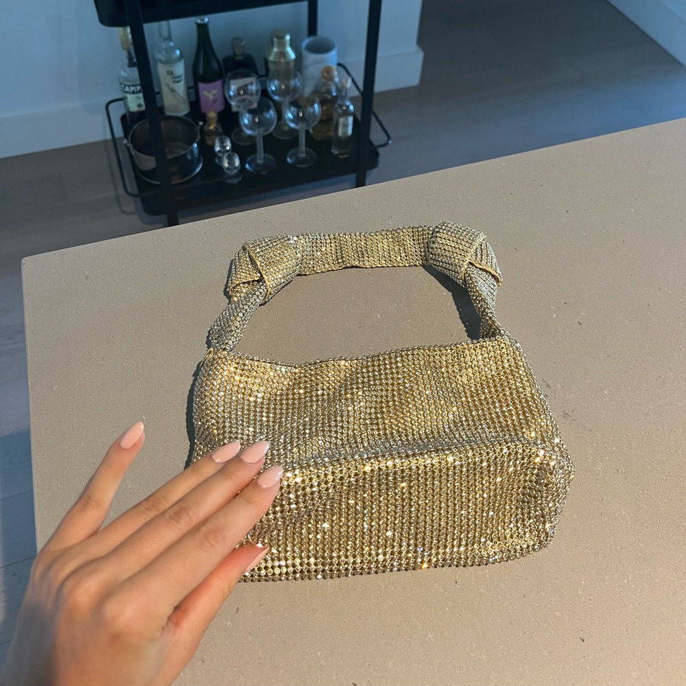 Evening bag gold sequin